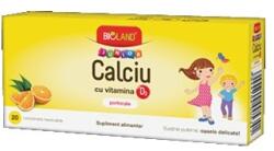 Biofarm, Romania Bioland Calciu + Vitamina D3 Junior portocale 20cpr