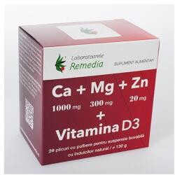Laboratoarele Remedia Ca+Mg+Zn+Vitamina D3 20dz