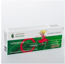 Laboratoarele Remedia Vitamina C 100mg - capsuni 20cpr