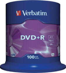 Verbatim DVD+R VERBATIM 4.7GB, 120min, viteza 16x, 100 buc, Single Layer, spindle, "Matt Silver" "43551 (43551)