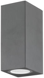 Nova Luce NERO kültéri fali lámpa, szürke, GU10-MR16 foglalattal, max. 2x35W, 710042 (710042)