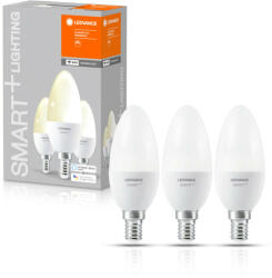 OSRAM SMART+ WIFI vezérlésű, LED fényforrás, gyertya alakú, szabályozható, 5 W-os, (2700 K), 470 lm fényerővel, IP20, 20 000 óra élettartammal, foglalat: E14, hangvezérelhető (4058075485891) (4058075485891)