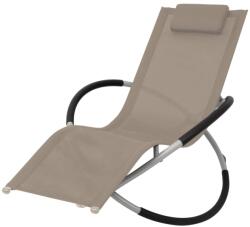 vidaXL Șezlong geometric de exterior, gri taupe, oțel (47775)