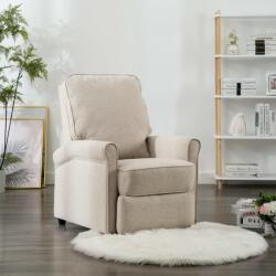 vidaXL Fotoliu rabatabil, crem, material textil (248665)