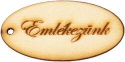 Valex Decor 10 db. "Emlékezünk" feliratos ovális tábla 5 x 2.5cm - Natúr (MT1-02)