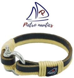 Pietro Nautics Sötétbarna bőr és bézs kötél karkötő - pietronautics - 4 490 Ft