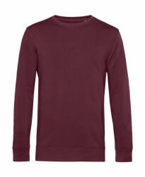B&C Collection Uniszex hosszú ujjú organikus pulóver B and C Organic Crew Neck French Terry M, Burgundi vörös