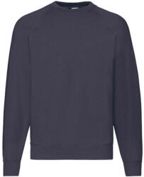 Fruit of the Loom Uniszex Pulóver Hosszú ujjú Fruit of the Loom Sweatshirt Raglan - L, Mély sötétkék (navy)