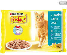 Friskies 4x85g Kék Lazac + Tonhal + Szardínia + Tőkehal Alutasakos macskaeledel - krizsopet