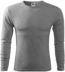 MALFINI Tricou bărbați cu mâneci lungi Fit-T Long Sleeve - Gri închis prespălat | XL (1191216)