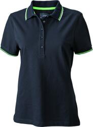 Daiber Tricou polo modern pentru femei JN965 - Neagră / albă / limo | M (JN965-1700722)