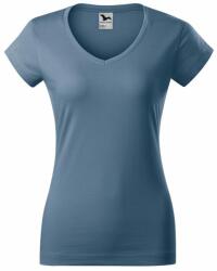 MALFINI Tricou femei Fit V-neck - Denim | L (1626015)