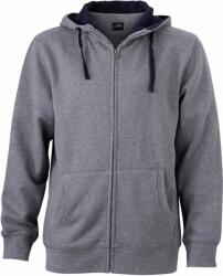 Daiber Hanorac pentru bărbați cu fermoar și glugă JN963 - Gri prespălat / albastru închis | 2XL (JN963-1700646)