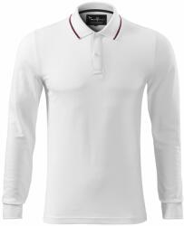 MALFINI Tricou polo bărbați cu mânecă lungă Contrast Stripe LS - Albă | XL (2580016)