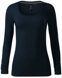 MALFINI Tricou pentru femei cu mânecă lungă Brave - Albastru marin | 2XL (1560217)