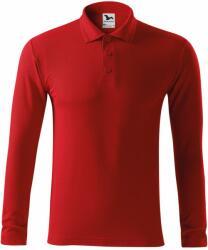 MALFINI Tricou polo bărbați cu mânecă lungă Pique Polo LS - Roșie | XL (2210716)