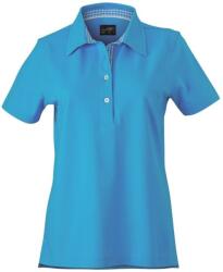Daiber Tricou polo elegant pentru femei JN969 - Turcoaz / turcoaz / albă | M (JN969-1714341)