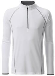 Daiber Tricou funcțional pentru bărbați cu mânecă lungă JN498 - Albă / argintiu | XL (JN498-1752373)