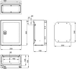 Schrack Cofret metal o usa IP65 300x250x155 mm (WST3025150)