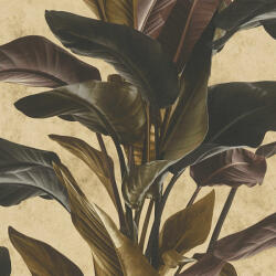 AA Design Tapet frunze exotice cu fundal auriu (378624)