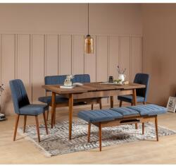 Vella Vina dió-sötétkék asztal és szék szett (5 darab) (869VEL5135)