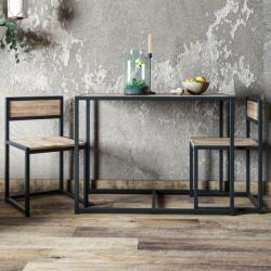 Kalune Design Bahar fenyő-fekete asztal és szék szett (3 darab) (854KLN2903)