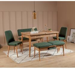 Vella Vina fenyő-zöld asztal és szék szett (5 darab) (869VEL5123)