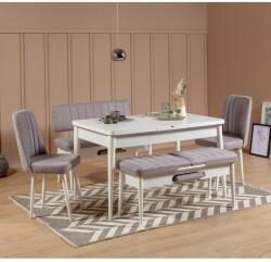 Vella Vina fehér-hiányzi asztal és szék szett (5 darab) (869VEL5159)
