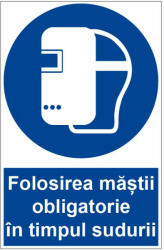 Sticker indicator Folosirea mastii obligatorie in timpul sudurii