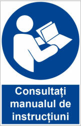Sticker indicator Consultati manualul de instructiuni