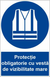 Sticker indicator Protectie obligatorie cu vesta de vizibilitate mare