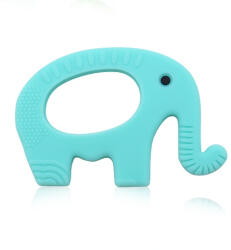 cute4babies Jucarie dentitie bebe, Cute4Babies , Elefant silicon Turquoise, inel gingival
