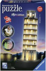 Ravensburger Puzzle 3D Ravensburger din 216 de piese - Turnul inclinat din Pisa noapte (12515)
