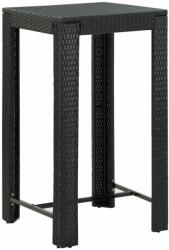 vidaXL Masă de bar de grădină, negru, 60, 5 x 60, 5 x 110, 5 cm poliratan (45871)