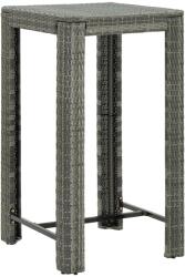 vidaXL Masă de bar de grădină, gri, 60, 5 x 60, 5 x 110, 5 cm, poliratan (45872)