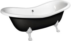 SAPHO POLYSAN CHARLESTON szabadonálló kád, 188x80x71cm, fehér lábak, fekete/fehér (72959) (72959)