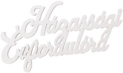 Valex Decor 4db. "Házassági évfordulóra" festett fa felirat 11 x 6cm - Fehér (MT12-05)