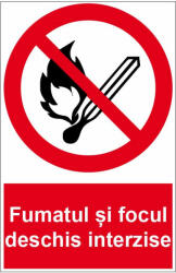  Sticker indicator Fumatul si focul deschis interzise