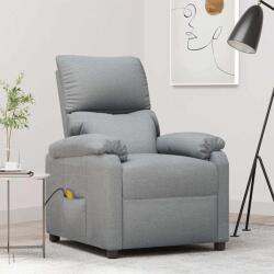 vidaXL Fotoliu de masaj, gri deschis, material textil (322456)