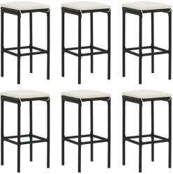 vidaXL Scaune de bar cu perne, 6 buc. , negru, poliratan (313449)