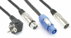 PD CONNEX CX03-10m AUDIO Jel&Táp Kombikábel (XLR + Schuko + PowerCon)