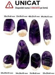 Cabochon din Amnetist Chevron Druzy de Forma Ovala - Picatura - 25-54 x 14-26 x 8-13 mm - 1 Buc