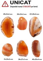  Pandantiv Agata Sardonix Rosu Neregulata cu Gaura - 30-49 x 20-31 x 3-4 mm - 1 Buc