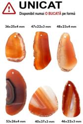  Pandantiv Agata Sardonix Rosu Neregulata cu Gaura - 36-53 x 22-37 x 3-4 mm - 1 Buc