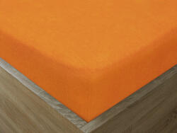 Goldea cearceafuri de pat din terry cu elastic - portocaliu 180 x 200 cm