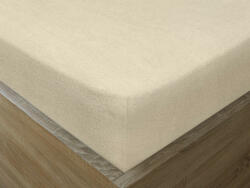Goldea cearceafuri de pat din terry cu elastic - bej 180 x 200 cm