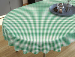Goldea față de masă 100% bumbac - carouri verzi și albe - ovală 140 x 280 cm Fata de masa