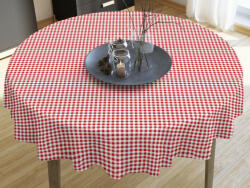 Goldea față de masă 100% bumbac - carouri roșii și albe - rotundă Ø 110 cm Fata de masa
