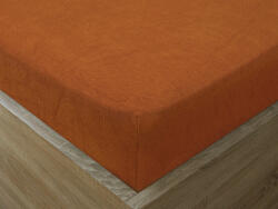 Goldea cearceafuri de pat din terry cu elastic - cărămiziu 180 x 200 cm