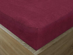 Goldea cearceafuri de pat din terry cu elastic - vin 90 x 220 cm